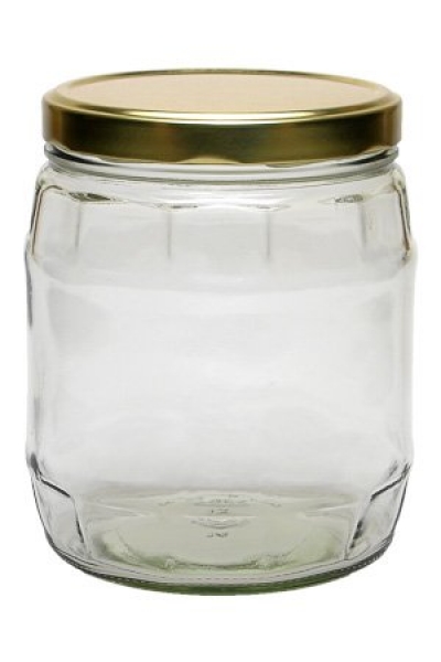 Rundglas mit Facetten 1062ml, Mündung TO100  Lieferung ohne Deckel, bitte separat bestellen!